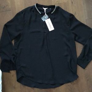 NWT Esqualo Women’s black dress shirt